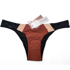 NWT PQ Swim Henna Color Block‎ Teeny Bikini Swim Bottom Women's PILYQ Size M
